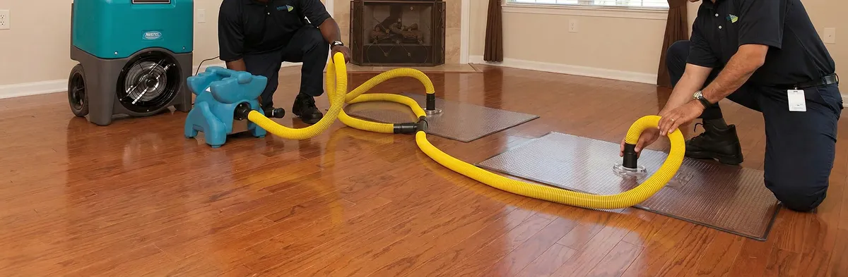 emergency water removal technicians extracting standing water from a home using professional equipment in Scottsdale, AZ
