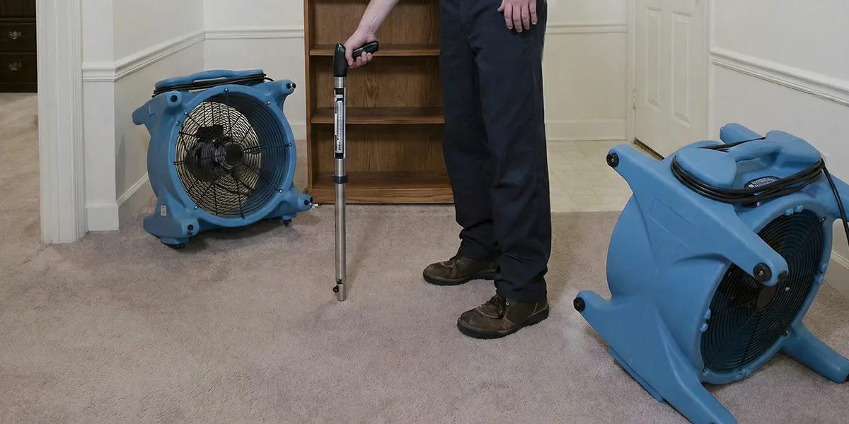 emergency water removal equipment deployed to dry a flooded residential interior in Scottsdale, AZ