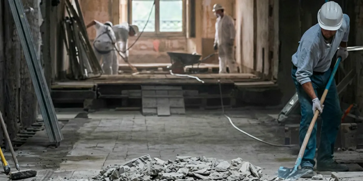 fire damage restoration professionals performing structural cleanup and restoration after a fire in Scottsdale, AZ