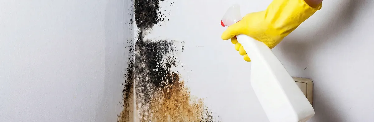 visible mold growth on an interior wall being treated during mold removal service in Scottsdale, AZ