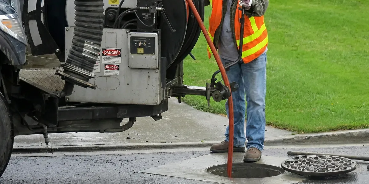 sewage clean up professionals using industrial equipment to remove contaminated wastewater in Scottsdale, AZ